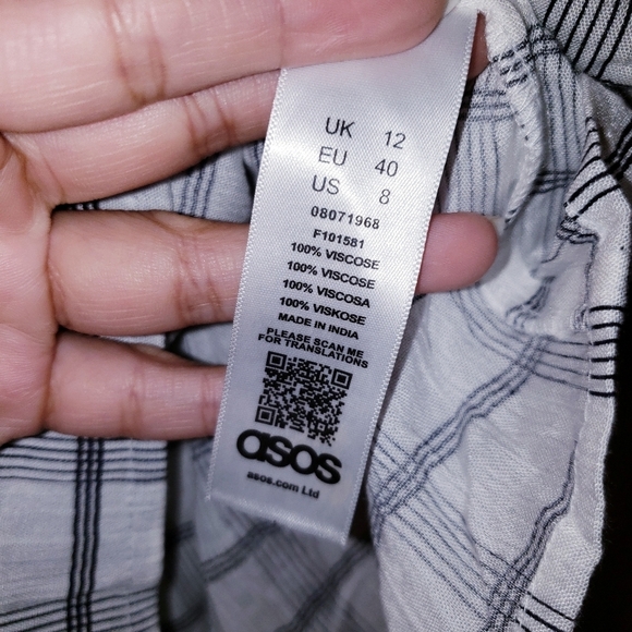 NWT Asos Crinkled Halter Mono Check Print Romper - Picture 6 of 8